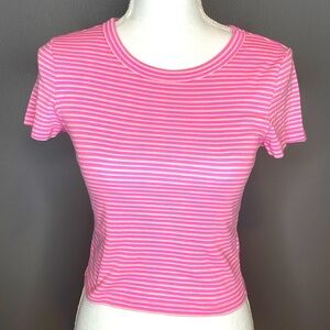American Eagle Striped Cropped Baby Tee